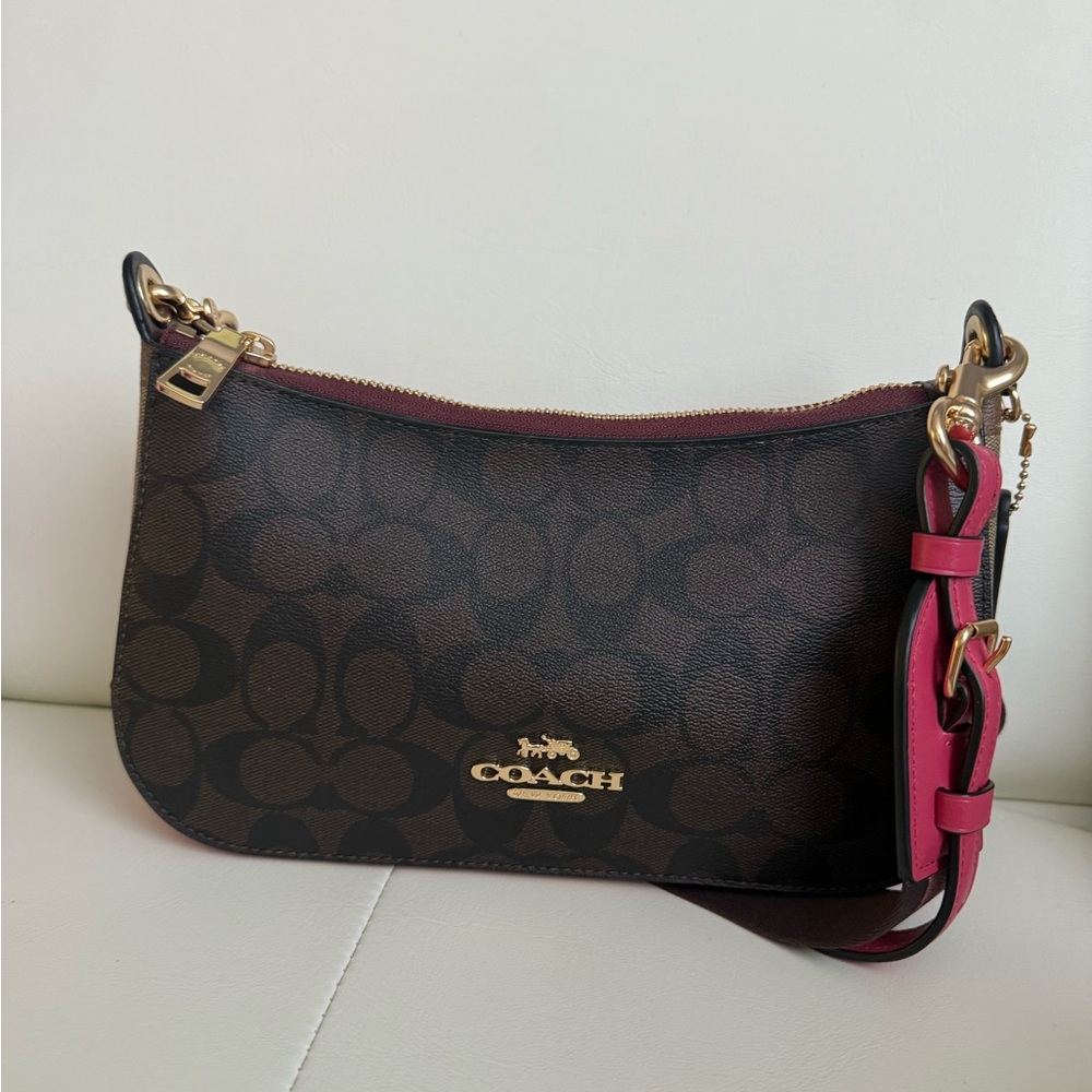 Coach Blocked Signature Jess Baguette Crossbody Bag